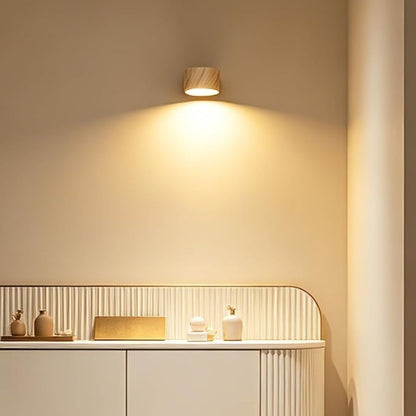 Holz-Wandleuchte – Skandinavische LED-Leuchte mit Magnethalterung