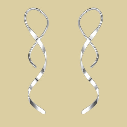 Spirale Silberohrringe – Eleganta långa örhängen med modern snurrad design