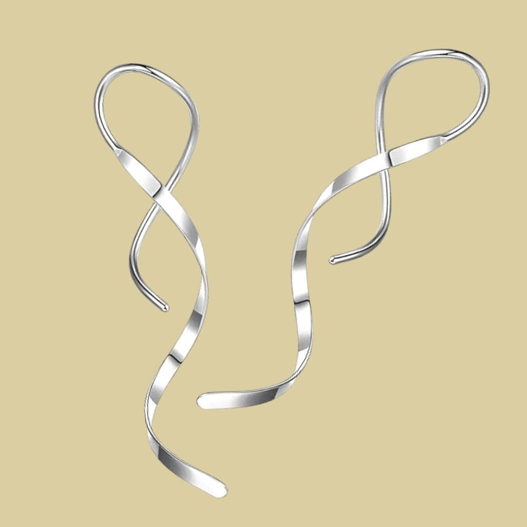 Spirale Silberohrringe – Eleganta långa örhängen med modern snurrad design
